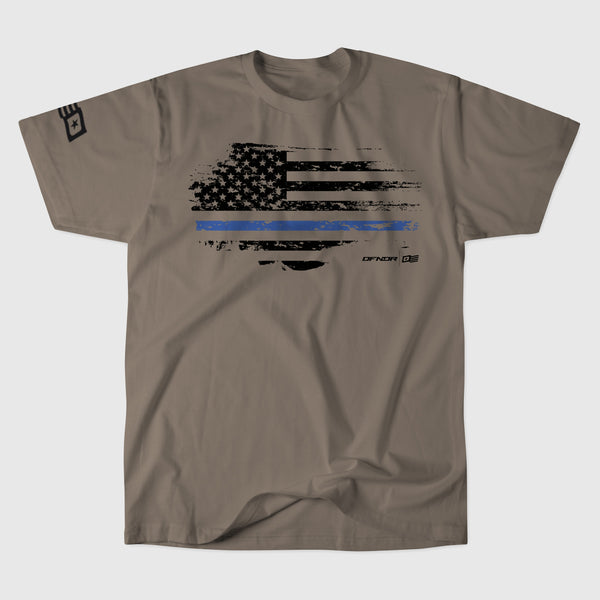 POLICE STRIPE TEE — Sand