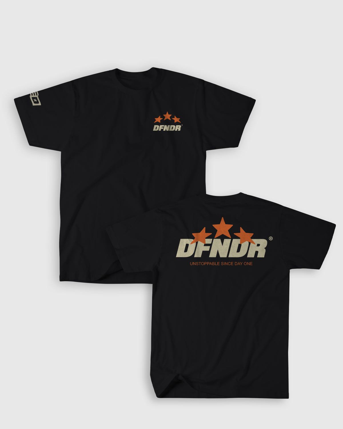 3-STAR TEE — Black