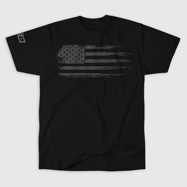 DEFENDER FLAG TEE &mdash; Black