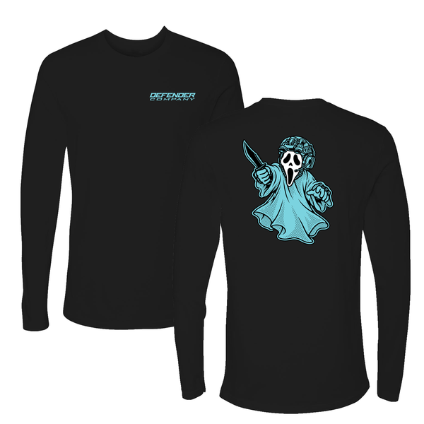 GHOST UNIT Long Sleeve Tee &mdash; Black-Blue