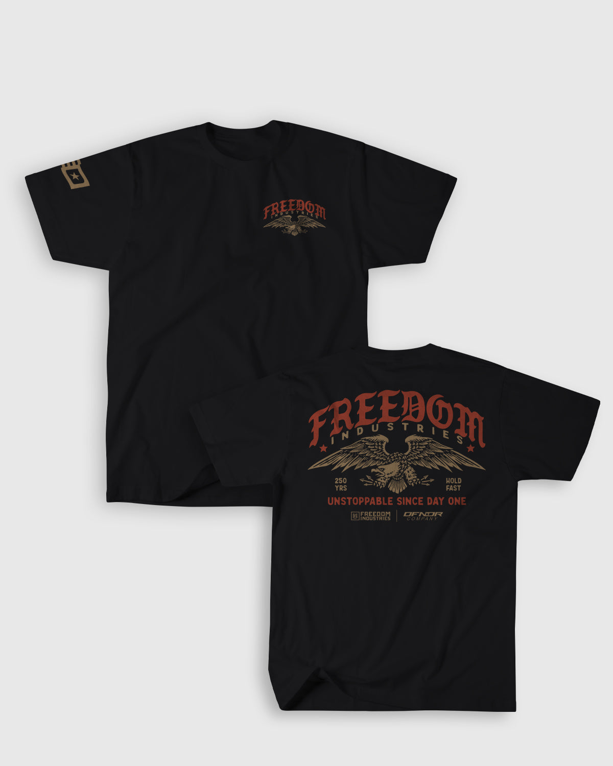 Freedom Ink collab tee in Black - tattoo-flash graphic, discharge print