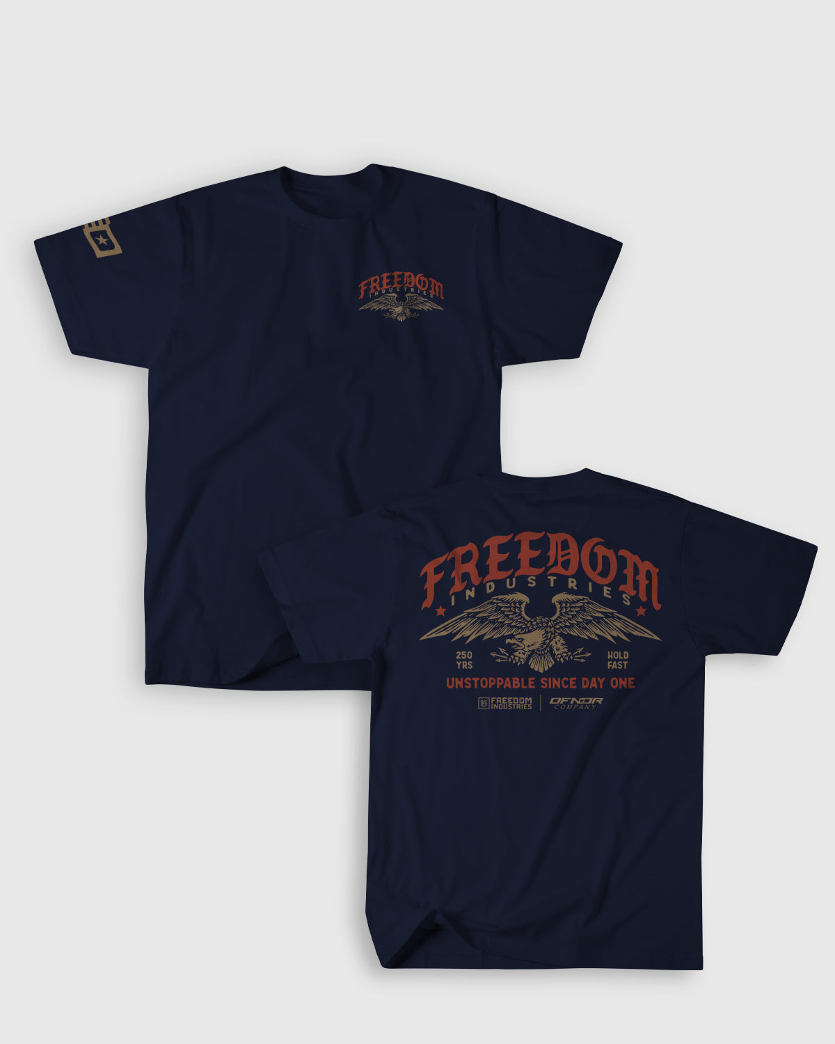 Freedom Ink collab tee in Navy - tattoo-flash graphic, discharge print