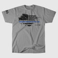 POLICE STRIPE TEE — Ash