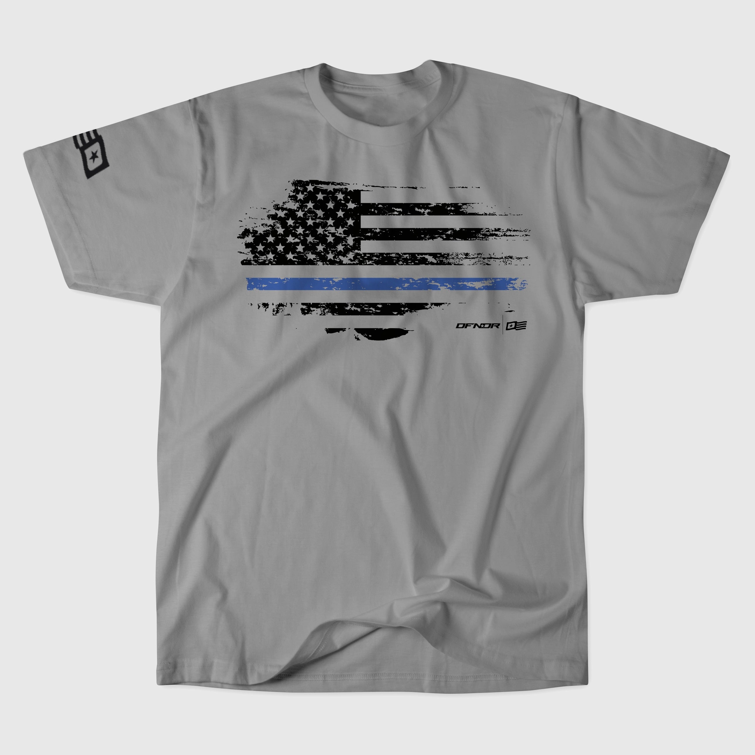 POLICE STRIPE TEE — Ash