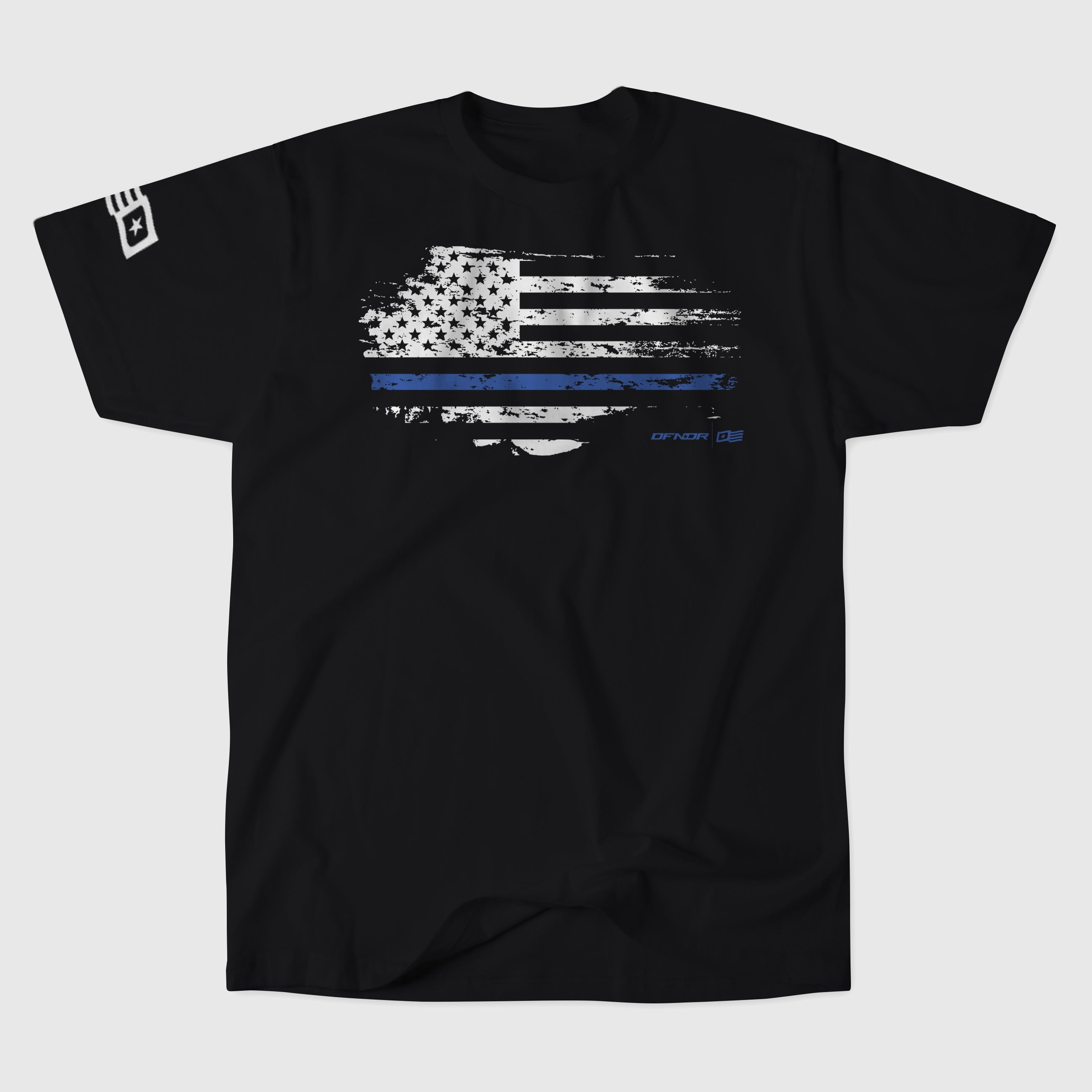 POLICE STRIPE TEE — Black