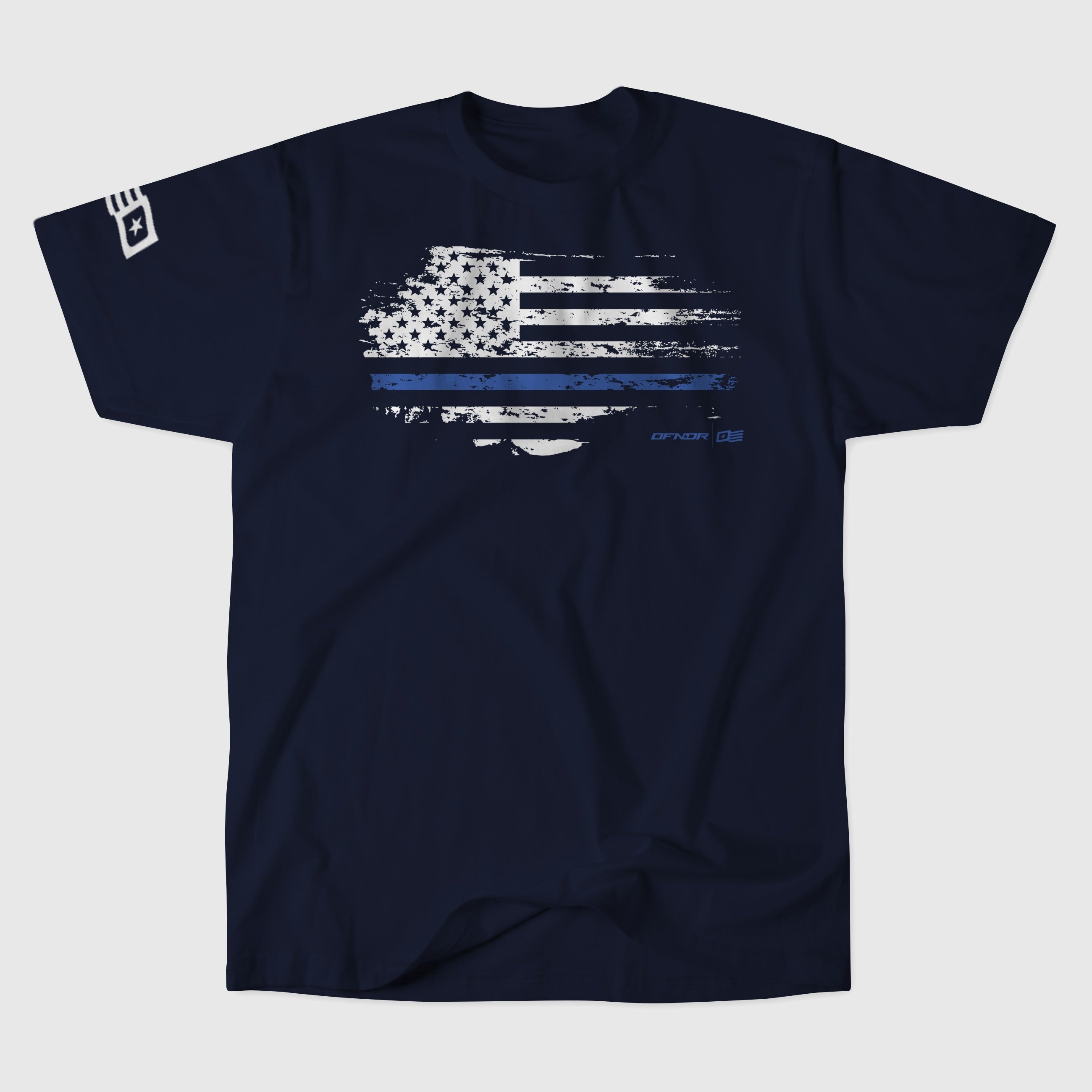 POLICE STRIPE TEE — Navy