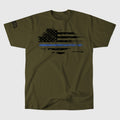 POLICE STRIPE TEE — Olive