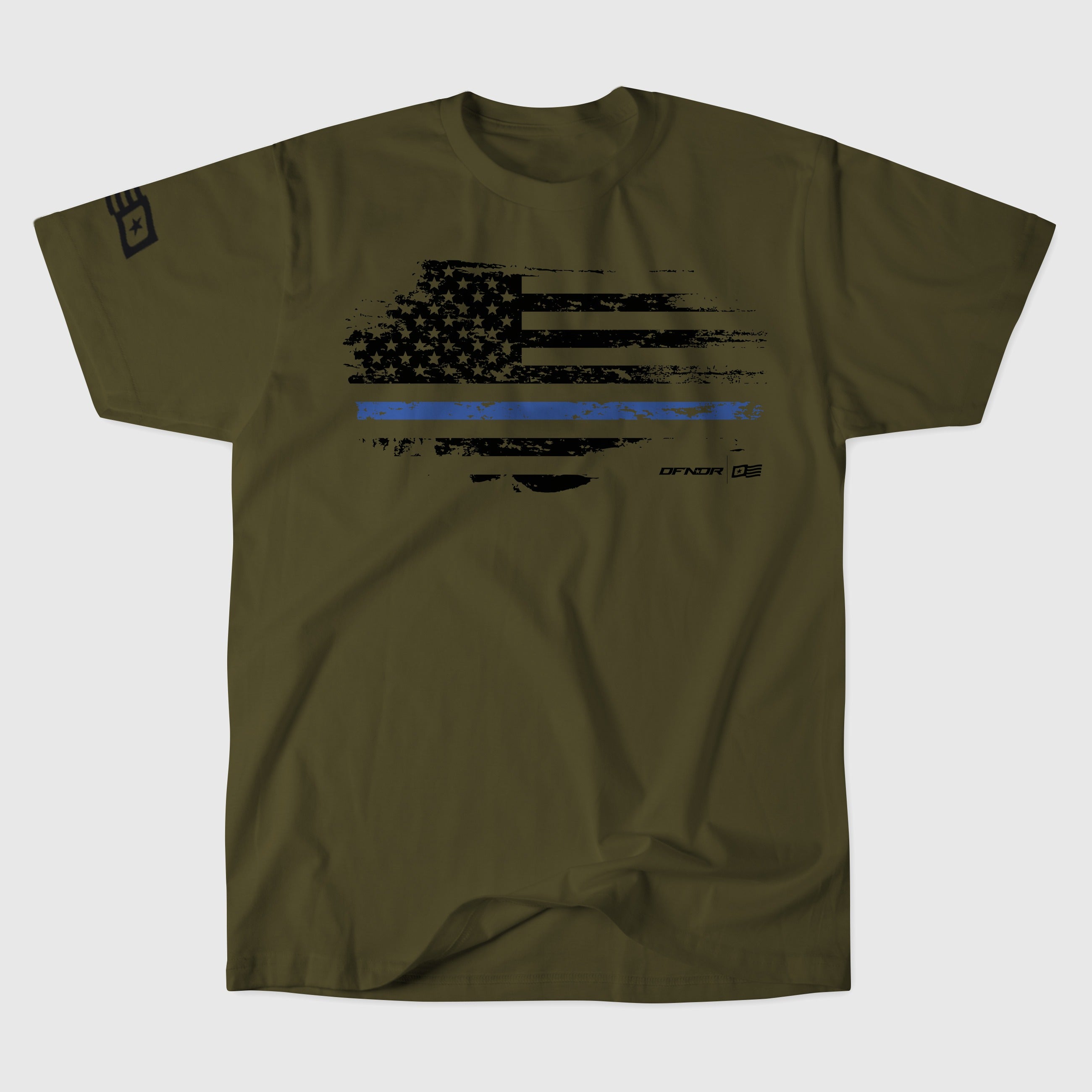 POLICE STRIPE TEE — Olive