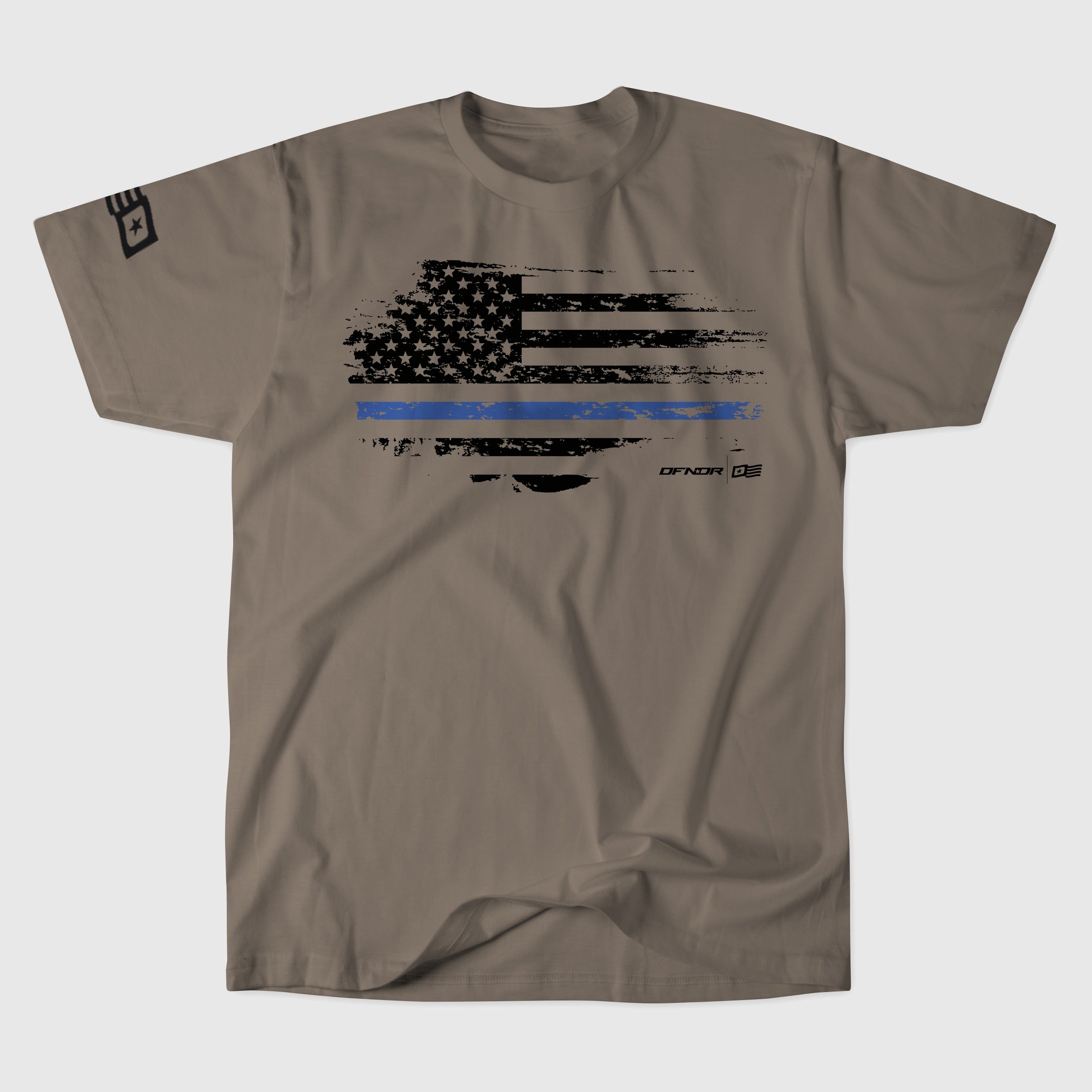 POLICE STRIPE TEE — Sand